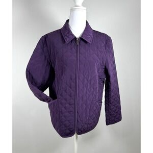 Pendleton Quilted Jacket Purple Lightweight Zip Up Womens‎ M Coat